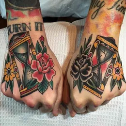 Mão impermeável tatuagem tatuagem tatuagens temporárias bady arte adesivo rosas flowe design sexy adesivos tatuagens na face das mãos