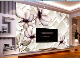 Sfondi 3D Magnolia Sfondo Pittura murale Finestra Carta da parati murale Decorazione domestica Murali Po