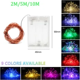 Strings 2/5/10M Battery Operated LED String Lights For Xmas Garland Party Wedding Decoration Christmas Flasher Fairy