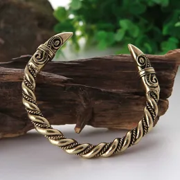 Viking Bransoletka Bransoletka Pagan Raven Bangle Nadgarstek Pulseira Masculina Przyjaciel Symbol Wikingów Q0717