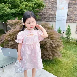 Menoea Flower Girl Dresses 2022新しいファッション夏の真珠の襟王女vestidos赤ちゃん幼児の女の子パフ半袖コスチュームG1215