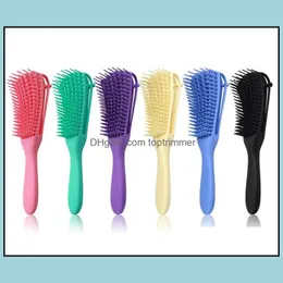 Borstar Care Styling Tools ProductsCalp Mas Detangling Brush Natural Der Removal Comb Non-Slip Design för Curling Wavy Long Hair Ship Dro