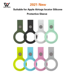 For Apple AirTags Straps Wireless Anti-scratch GPS Tracker Protector Cover Shell Locator Silicone Wholesale Baggage Anti-lost Air Tags With Key Ring