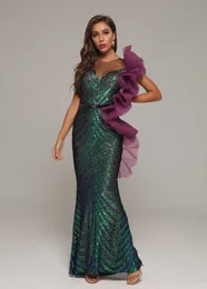 Frauen Hohe Qualität Sexy Designer Sparkly Pailletten Maxi Kleid Elegante Ecening Lange Prom Promi Party Vestido 210527