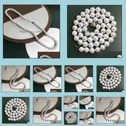 Colliers de perles pendentifs bijoux 10-11Mm collier de perles naturelles blanches 18 pouces tour de cou de mariée livraison directe 2021 Nru5O