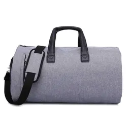 2 W 1 Cabrio Garment Bag Carry On Travel Suit Bag Sport Duffel Torba z paskiem na ramię Niezależny Departament Buty MS456G Y0721