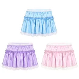 Tiaobug Sexy Sissy Falda Para Hombres Adultos Satén Liso Elástico ...