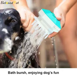Pet Bath Brush dog Shower Comb Sprayer Bathing Attachment for Dogs Horse Pets Cleaning Grooming Message Brush Water Sprinkler