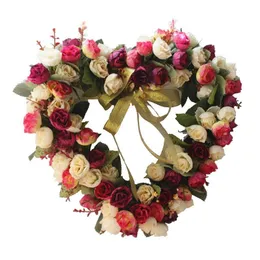 Decorative Flowers & Wreaths Rose Garland, Heart-Shaped Hanging Garland Art For Family Wedding Anniversary Decoration