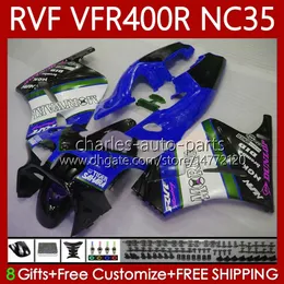 Fairing Kit for Honda NC35 V4 VR400 R RVF400R RVF400R 1994 1995 1995 1997 1999 RVF 400 RVFFFFR 400 RVF400 R 400RR VFRブルーブラック400R VFR400RR 94-98 VFR400R 94 95 96 97 98