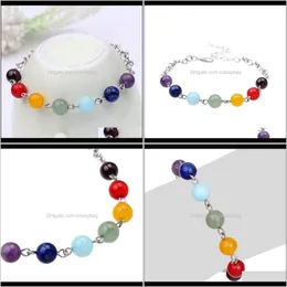 Jewelrywomen 팔찌 요가 Reiki Healing Balance Chakra Stone Beads Charm Bracelets Jewelry Drop Delivery 2021 rxssn