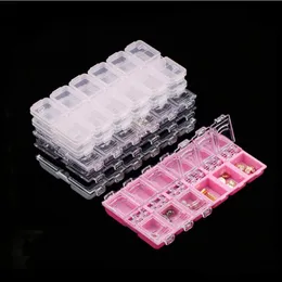 12 Grids Clear Empty Storage Box Rhinestone Acrylic Crystal Beads Jewelry Decoration Nail Art Accessories Pills Container