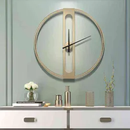 Nordic Luxury Wall Clock Modern Design Large Minimalist Gold Creative Wall Clock Metal Mute Living Room Klok Home DecorZP50WC H1230