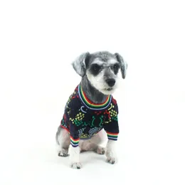 Rainbow Printed Pets Sweater T Shirt Winter Sweatshirts Pet Dog Apparel Teddy Bulldog Poodle Puppy Clothes