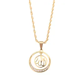 Allah Pendant Muslim Islam Tillbehör Koppar Zircon Halsband för kvinnor Islamiska Smycken