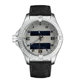 Mode blaues Zifferblatt Uhren Herren Dual Time Zone Uhr Elektronische Zeigeranzeige Montre de Luxe Armbanduhren Kautschukband männlich Clock317Z