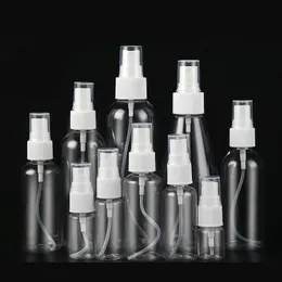 10ml 20ml 30ml 50ml 60ml 80 ml 100 ml 120ml 200ml Clear Puste Fine Mist Plastic Mini Travel Button Set, Małe zrównoważone pojemniki ciekłe