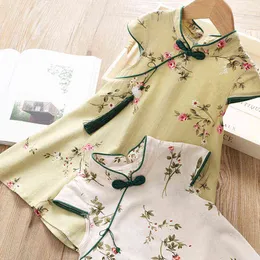 여름 새 여자 드레스 어린이 중국 스타일 기질 수 놓은 아기 청사 프린드 공주 드레스 G1129