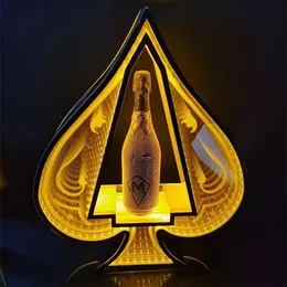 Yeni LED şarj edilebilir ACE of Spade şişesi sunumcu Şampanya Ekran Bar Vitrini Gece Kulübü Partisi Lounge Disko Dekorasyonu