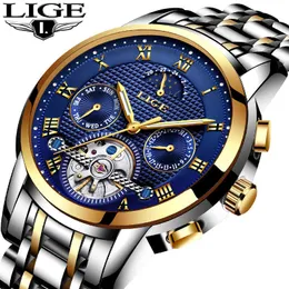 Lige Mens Watches Military Sports Top Brand Mechanical Orologio Meccanico Uomo Business Waterproof Watch Relogio Masculino+Box 210527