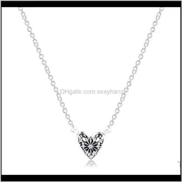 سلاسل المعلقات Jewelryauthentic 925 Sterling Collier Necklace Heart of Winter Sier Netclaces for Women Gift Fine Jewelry Wholesale1 Drop