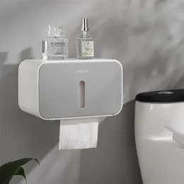Uchwyt papieru toaletowego Rolka Tissue Box Wieszak Rack Creative Home Wall-Mount Łazienka Przenośny Składany 210423