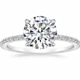 Oryginalne Solidne Pierścienie Silver dla kobiet Proste Solitaire Okrągły Owalny Symulowany Diament Pierścień Topaz Gemstone Biżuteria