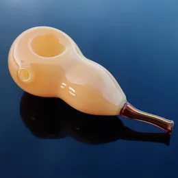 Pipas de mano de vidrio estilo pera con pipa de tabaco para fumar, pipa hecha a mano, 11 cm de longitud