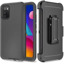 Phone Cases For Samsung S8 S9 S10 A10E A01 A02 A03 A20 A11 With New Defender Holster Belt Clip Kickstand Heavy Duty Protector Anti-drop Built-in Screen Protective Cover