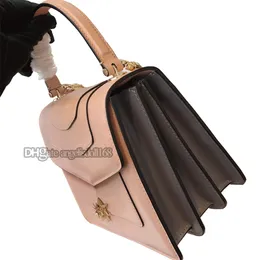 Designers handväskor Purses Womens Serpent Handle Organ Chain Bag Cross Body Makeup Mirror Pink Calfskin äkta läder Toppkvalitet Små axelväskor