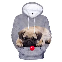 Fashion 3D Pug Hoodies Men Women Sweatshirts Harajuku Hoodie Pullover Autumn Hooded Casual Boys Girls Streetwear 210813