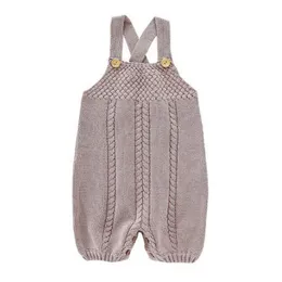 Pojkar Flickor Varma Kläder Höst / Vinter Baby Romper Stickad Woolen Jumpsuit Toddler Barnväska FART 210515