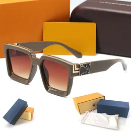 Hochwertige, luxuriöse Damen-Sonnenbrille, modische Herren-Sonnenbrille, UV-Schutz, Designer-Brille, Farbverlauf, Metallscharnier, Damenbrille mit Originaletui