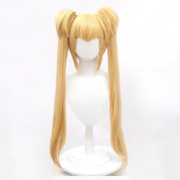 Shugo Chara Tsukiyomi Hoshina Utau Cosplay Wig Gult Värmebeständigt syntetiskt hår för Halloween Party