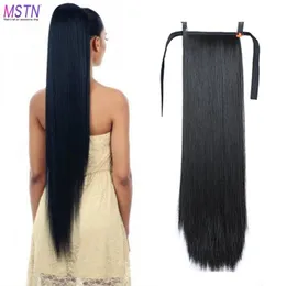Sentetik peruklar mstn 30 inç saç fiber ısıya dirençli ponytail sahte yonga-in midilli kuyruk peruk