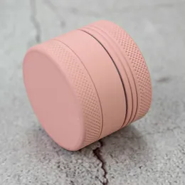 Mode Gummifarbe rosa gefärbt Rauchen 40mm 3 Schichten Mini Crusher Spice Pollen Kräuterpfeife Tabak Kräutermühle