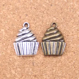 86pcs Antique Silver Bronze Plated cupcake ice cream Charms Pendant DIY Necklace Bracelet Bangle Findings 20*15mm