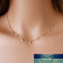 Creative Gold Chain Choker Crystal Necklace For Women Tassel Collares Necklace Pendant Chocker Jewelry Gifts For Christmas Factory price expert design Quality