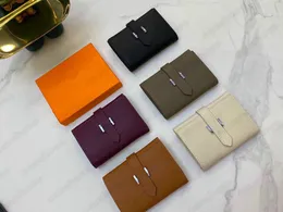 Bearn Short Wallet Classic Square Två rabatt Epsom Handle Bag Casual Style Mini Bags Designer Purse Wallet