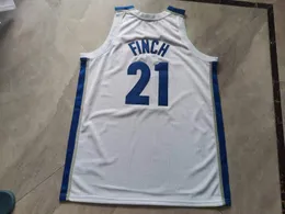 Rzadkie koszulki do koszykówki mężczyzn Młodzież Kobiety zabytkowe tygrysy Larry Finch White rozmiar S-5xl Niestandardowy nazwa lub numer