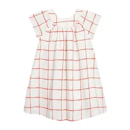 Little Maven 2020 Nuova Estate Del Bambino Vestiti Delle Ragazze Vestito di Marca Per Bambini Plaid In Cotone Manica Corta Pulsante Abiti S0689 Q0716