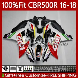 Enjeksiyon Kalıp OEM Honda Vücut CBR500 CBR 500C RR RR CC 500R 500CC 16-18 Kodu 111no.5 CBR500CC Kırmızı Beyaz BLK CBR500R 16 17 18 CBR500RR 2016 2017 2018 PERSASYONLAR