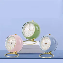 European Style Metal Digital Clocks Iron Art Mute Children's Eectronic Luminous Alarm Clock Simple Living Room Bedroom