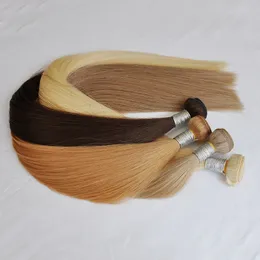 Black Brown Blond Human Hairweave Bundle 1226 tum brasiliansk rak remy hårförlängning kan köpa 3 eller 4 buntar
