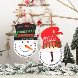 Snowman Santa Claus Countdown Calendar Christmas Decorations Non-woven Wall Calendars Xmas Home Navidad Hanging Decor