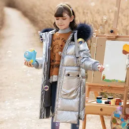 Tjej Vinterjacka Barnens förtjockad kappa Varm parka 80% Vit Duck Down Fashion Kids Snow Wear TZ684 H0909