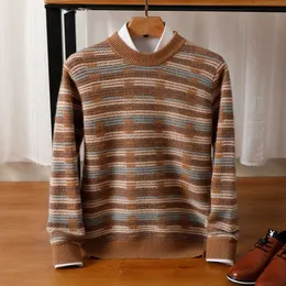 2020 winter Wang Kai's same round neck sweater men's pure wool bottomed sweater thick