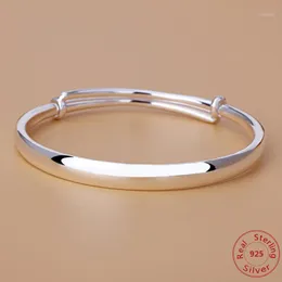 Otantik S990 Sterling Silver Klasik Ayarlanabilir Bilezik Bilezikler Kadınlar İçin Bangles Damla Bileklik