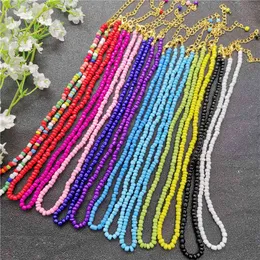 Jcymong 13 färg 4mm pärlor halsband för kvinnor mode collares de moda 2019 strand lång halsband collier bohemian partyjewelry y0309