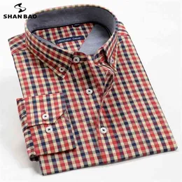 6xl 7xl 8xl 9xl 10xl 12xl negócios masculinos casual clássico xadrez manga longa camisa primavera marca roupas 100% algodão solto 210626